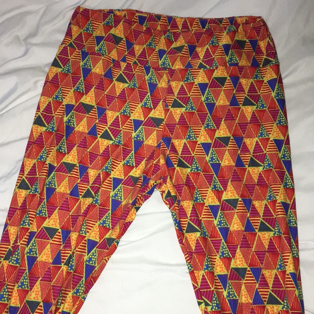 LuLaRoe Tall And Curvy Wide Waistband high rise colorful Leggings - Picture 3 of 4